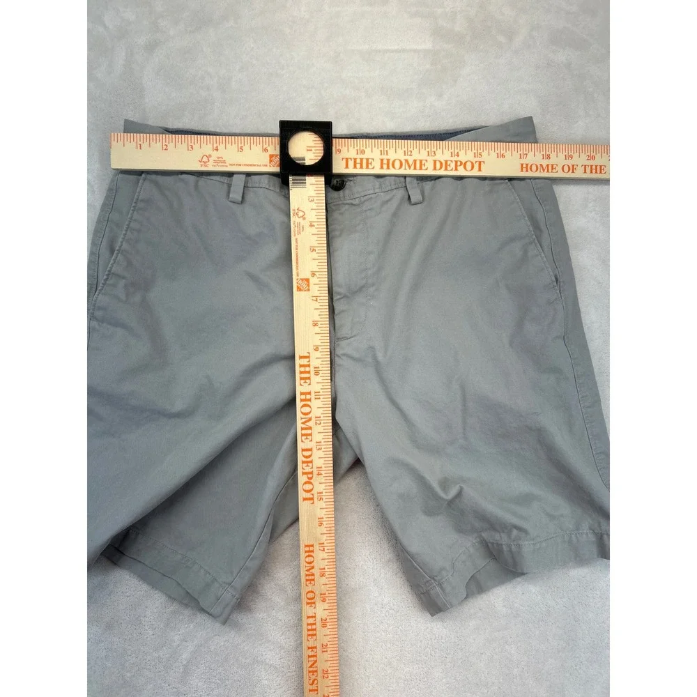 Banana Republic Shorts Mens 35 Gray Aiden Short Chino Cotton Casual‎ Flat Front